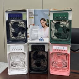image-USB Desktop Fan - 5-Hole Spray Humidification Black