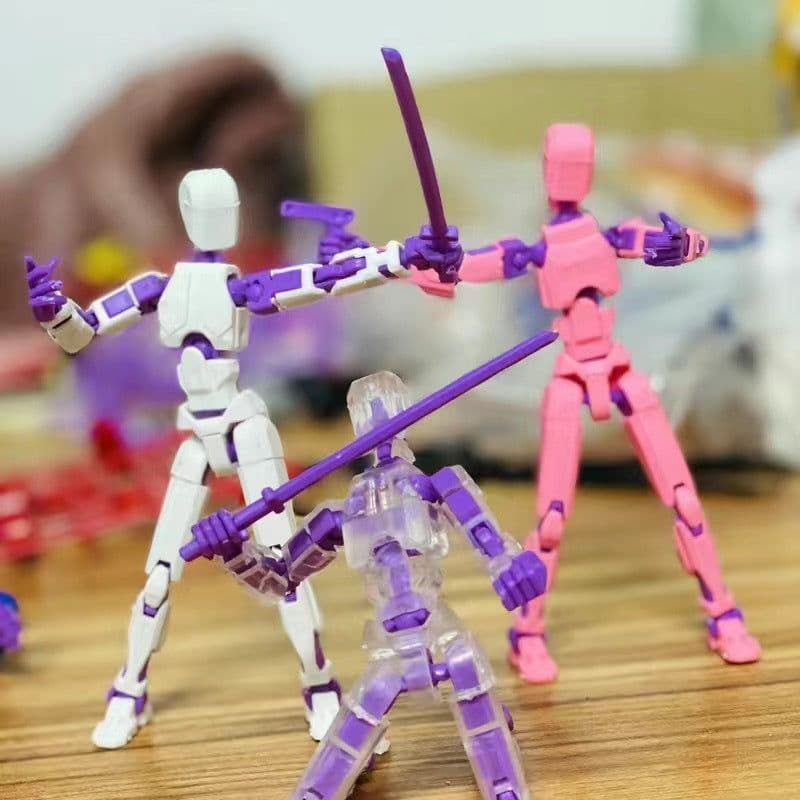 image-YQ 13-14cm 3D Printed Articulated Toy Soldier - Transparent/Purple