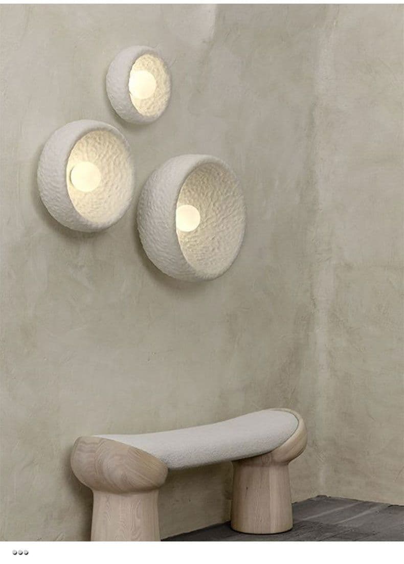 image-Japanese Wabi-Sabi Retro Wall Lamp Zen 32CM LED Resin
