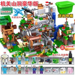 image-Lego-Compatible Minecraft Building Blocks Set - Cave & Tree House