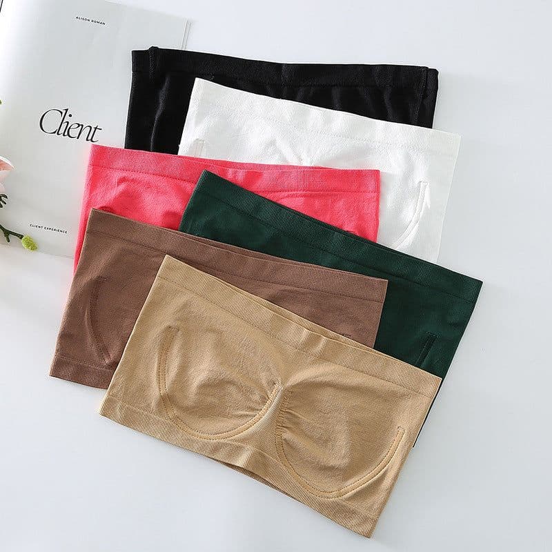 image-Seamless Strapless Bandeau Bra - Mocha XXXL Plus Size