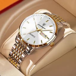 image-Poedagar P832 Men's Ultra-Thin Quartz Watch 6mm Waterproof 50m