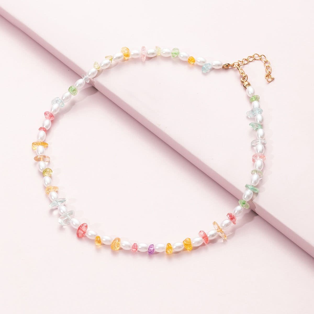 image-NAJU Stackable Necklace - Pearl Chain Korean Style