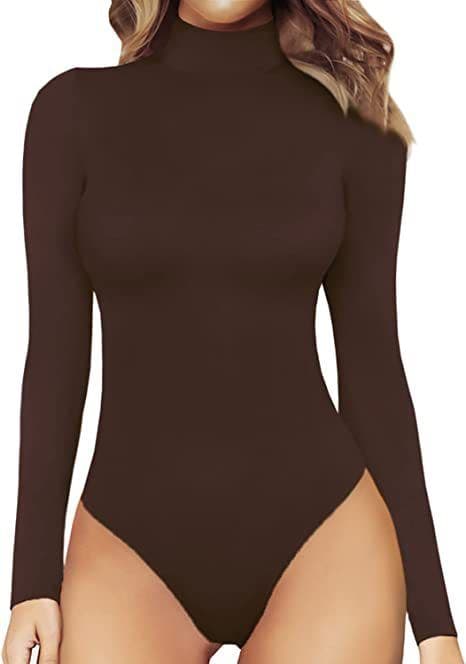 image-Women's Brown Polyester Jumpsuit - Long Sleeve XL