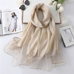 image-Polyester Long Scarf - Light Grey 90x200cm