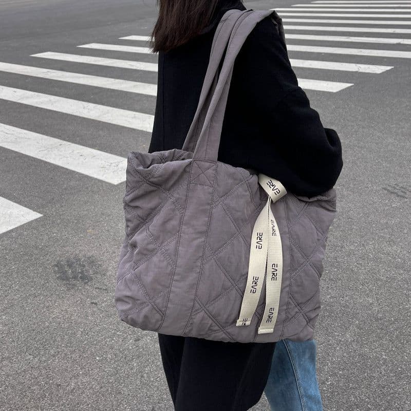 image-Smart Camp Tote Bag - Light Beige Nylon Large