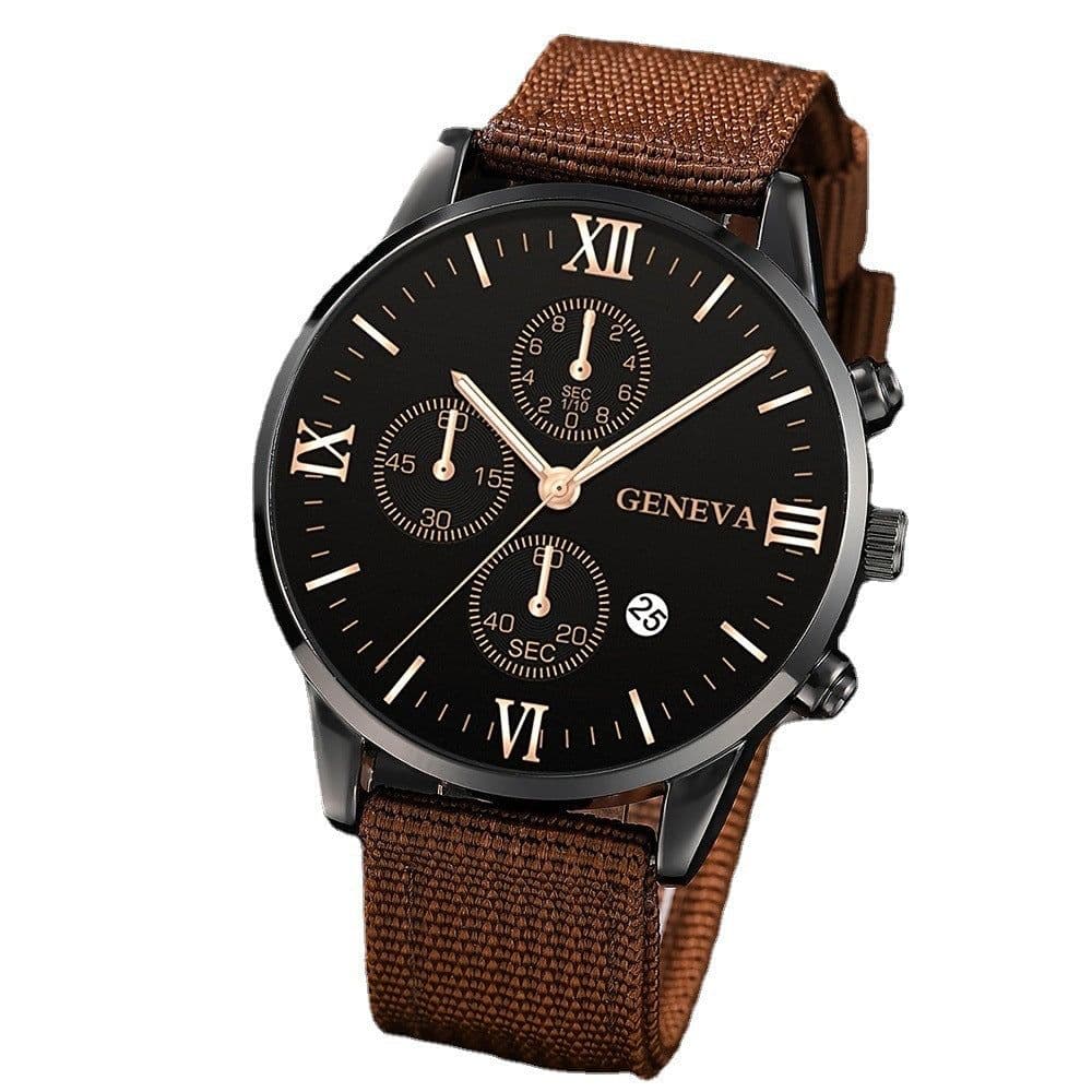 image-Men's Suit Gift Watch Set 4pcs Quartz Calendar Bracelet Watch
