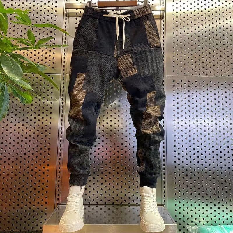 image-Men's Trendy Casual Harem Pants - Six Pockets Loose Print