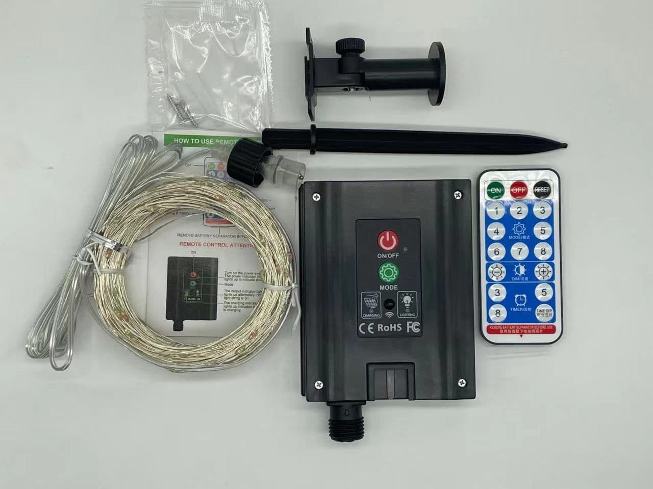 image-Xincheng Solar String Lights Purple Remote Control