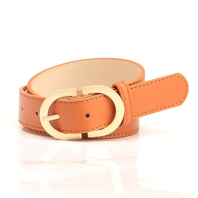 image-Trendy Red Imitation Leather Belt, Women's Corset Buckle 105cm Long