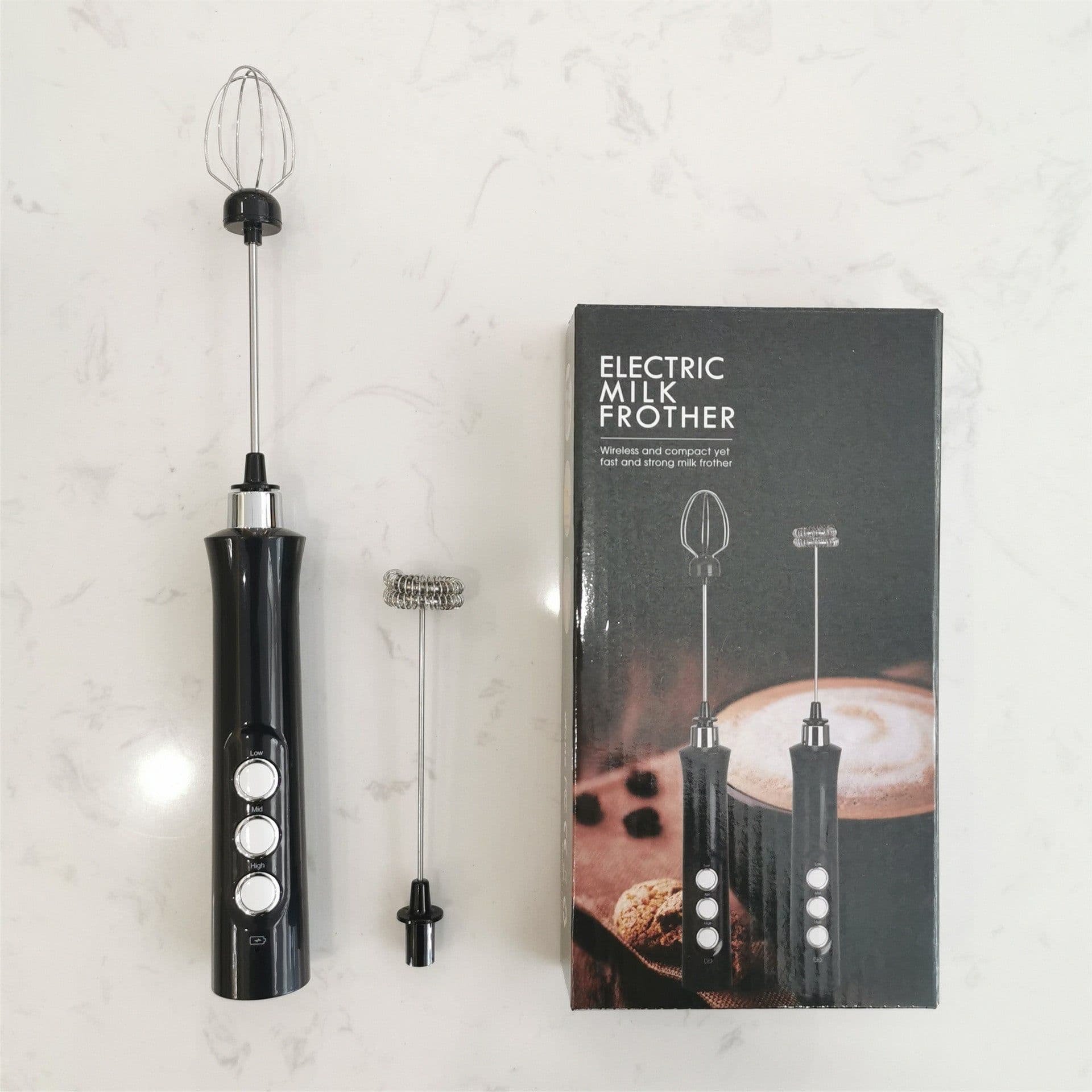 image-USB Rechargeable Handheld Egg Beater Milk Frother Stirrer