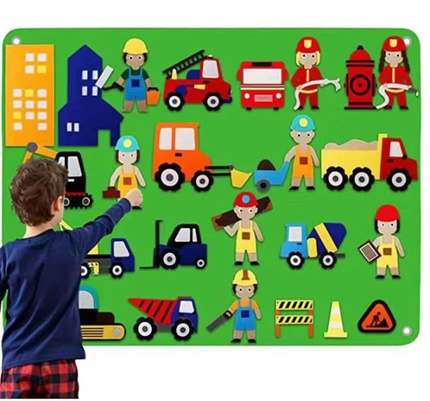 image-Montessori Space Learning Story Book Mat 103x75cm Felt Interactive