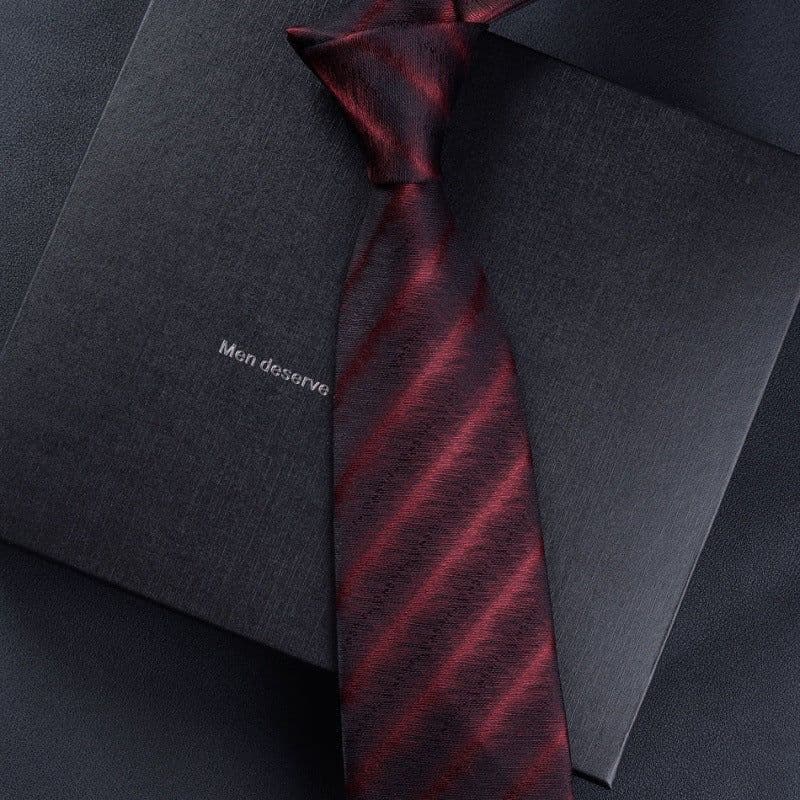 image-Necktie business tie silk hand tie men's fashion retro business casual professional dress 8CM boxed