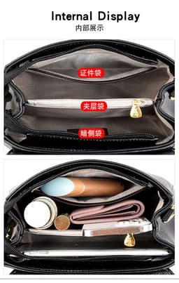 image-Genuine Leather Shoulder Bag - Brown Square