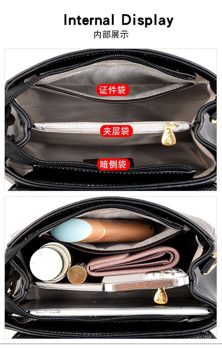 image-Genuine Leather Shoulder Bag - Brown Square