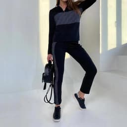 image-2022 spring and autumn new cross-border European and American popular women's gray splicing suit