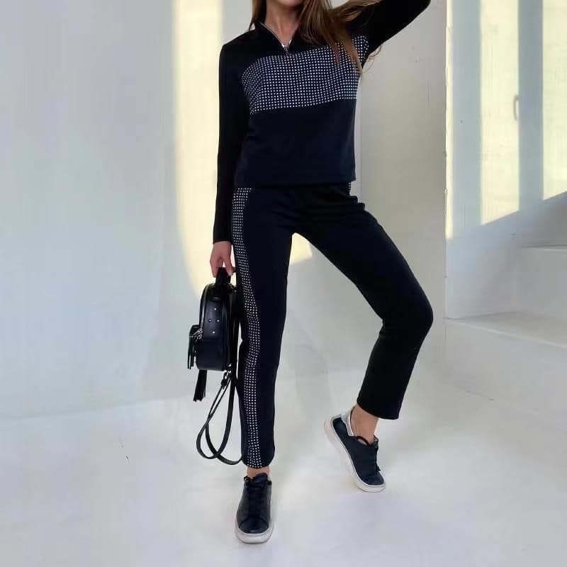 image-2022 spring and autumn new cross-border European and American popular women's gray splicing suit