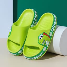 image-Children's Dinosaur Flip Flop Slippers - Non-slip PVC