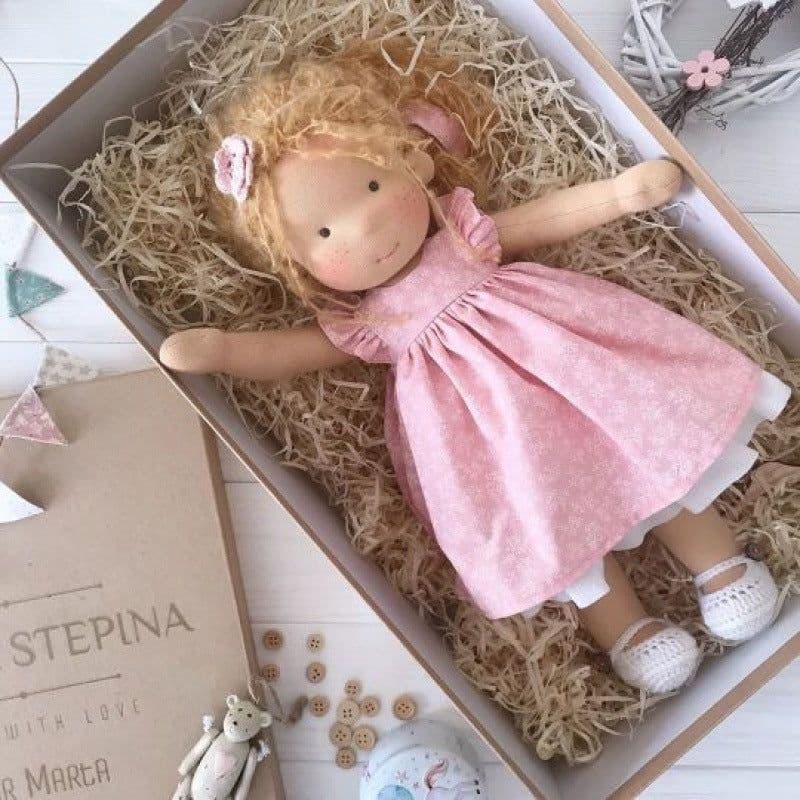 image-Waldorf Doll Cotton Handmade - Christmas Gift