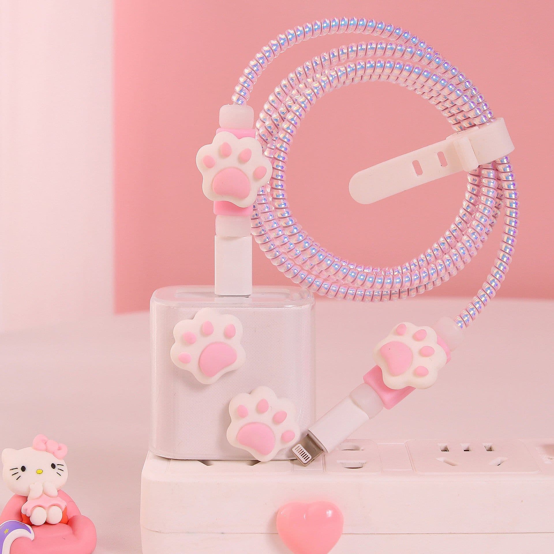 image-Girl's heart is suitable for Apple data cable protective cover ~ 20w mobile phone 11 charger head iphone13 shell ipad12