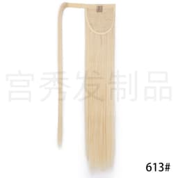 image-European and American wig ponytail straight hair extension Velcro chemical fiber ponytail female wig ponytail hair
