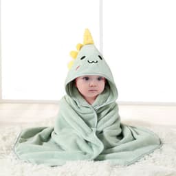 image-Mu Mu Xiong Baby Swaddle Quilt - Elk Coffee Coral Fleece 105cm Newborn