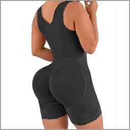 image-Black Body Shaper Bodysuit Crotch Zipper XXXL