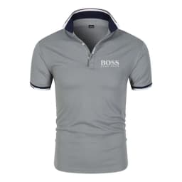 image-Men's & Women's Milk Fiber Polo Shirt, Short Sleeve, 4XL Blue Black