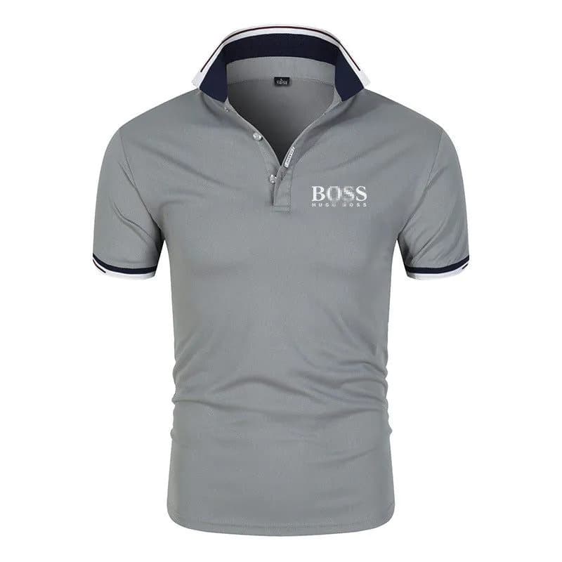 image-Men's & Women's Milk Fiber Polo Shirt, Short Sleeve, 4XL Blue Black
