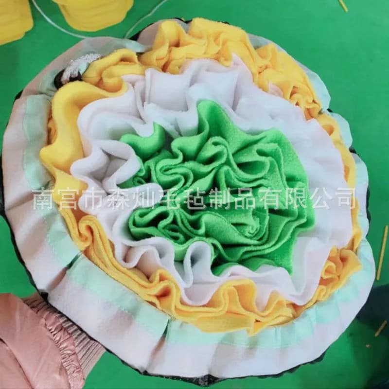 image-Felt Pet Decompression Toy - Yellow Dog Training Mat