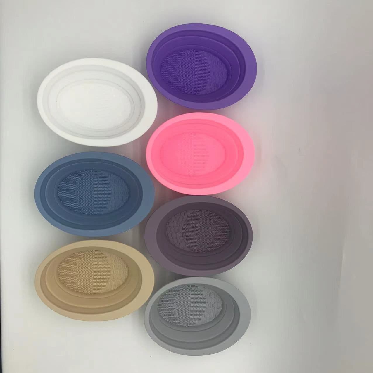 image-Silicone Cleaning Bowl - Oval Folding Scrub Pad