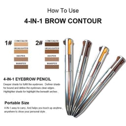 image-4-in-1 Eyebrow Pencil - 4 Colors Brown - Easy Contour