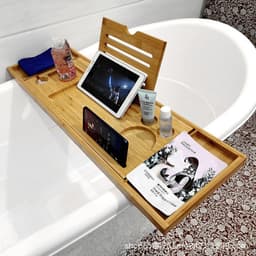 image-Bamboo Bathroom Storage Rack - Modern Minimalist, 75*23*3cm
