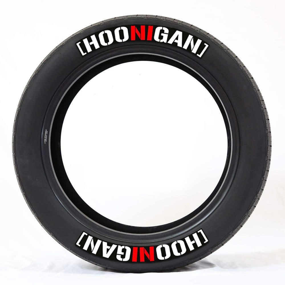 image-Deoukana 3D Car Tire Sticker - English Letters, 8 Pieces, PVC, 3.5cm