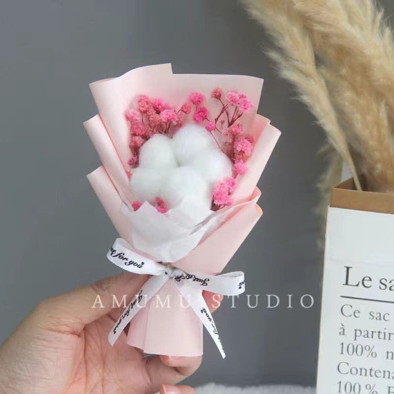 image-Mini Dried Roses Bouquet - Valentine's DIY Decorations 5"