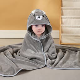 image-Mu Mu Xiong Baby Swaddle Quilt - Elk Coffee Coral Fleece 105cm Newborn