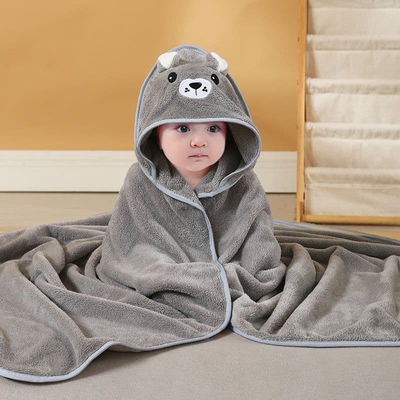 image-Mu Mu Xiong Baby Swaddle Quilt - Elk Coffee Coral Fleece 105cm Newborn