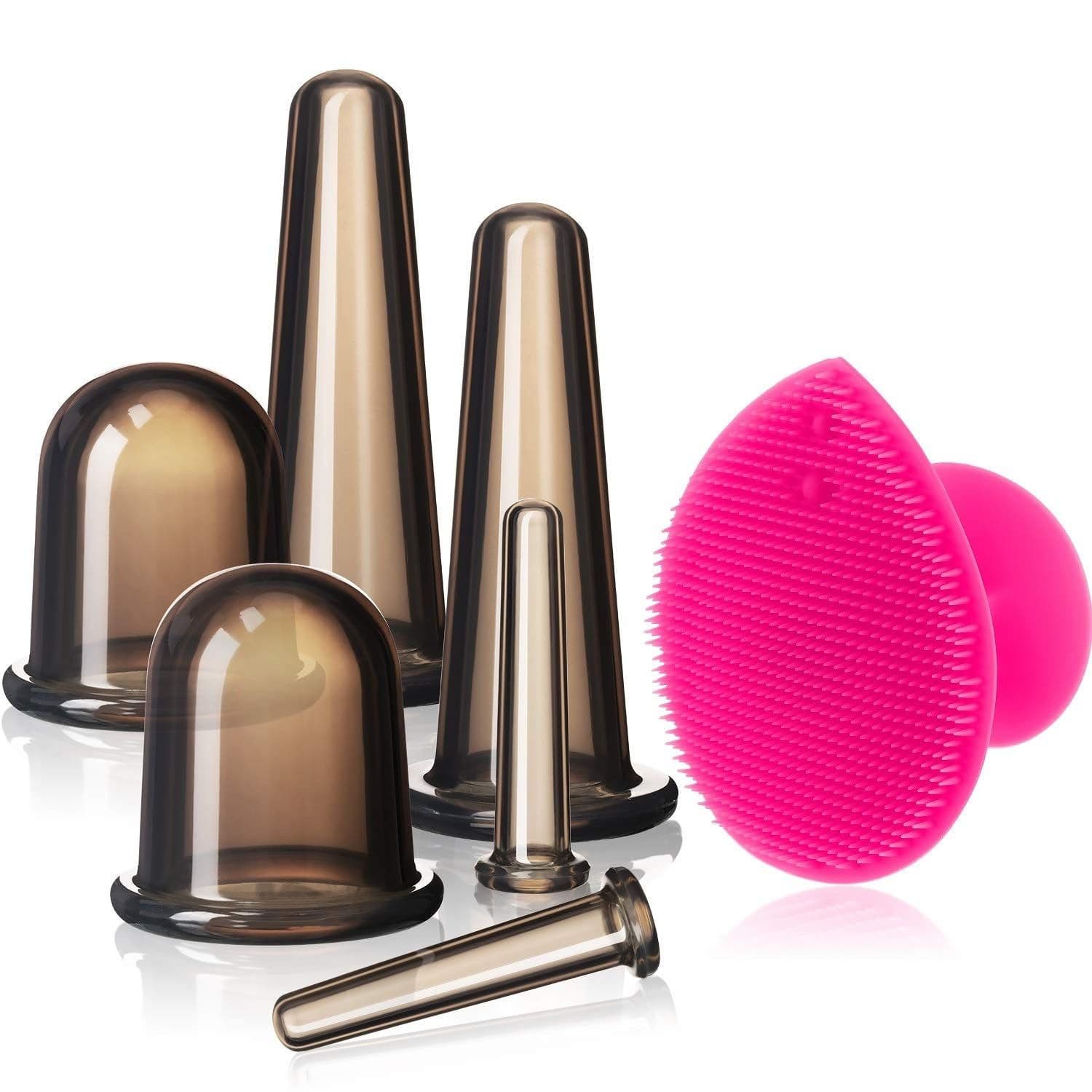 image-Spot high-transparency silicone cupping device, household vacuum massage cup, food-grade moisture-absorbing silicone cupping