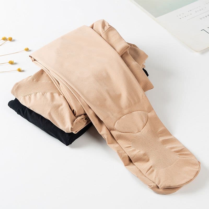 image-Skin Color Pantyhose - Nylon Butt Lift Plus Size