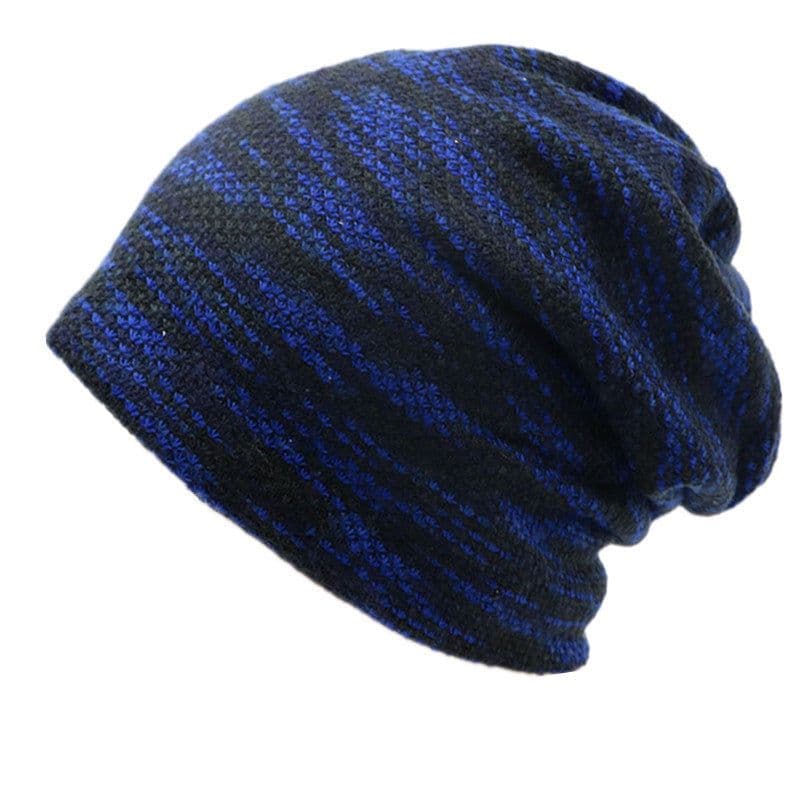 image-Knitted Beanie Hat - Colorful Grid Windproof Unisex