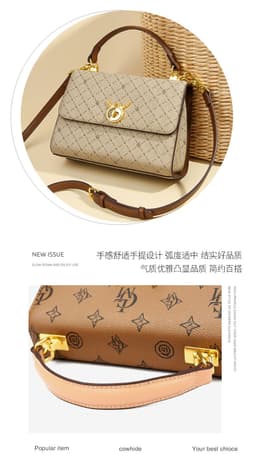 image-Longming Valley 2022 PVC Street Fashion Shoulder Messenger Bag - Contrast Color Small Square