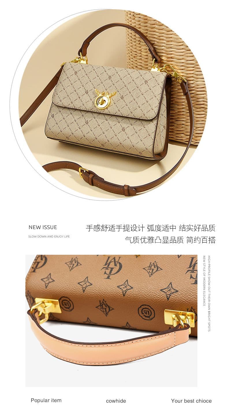 image-Longming Valley 2022 PVC Street Fashion Shoulder Messenger Bag - Contrast Color Small Square