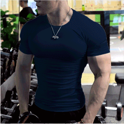 image-Men's Fitness T-Shirt Royal Blue 5XL Quick-Dry