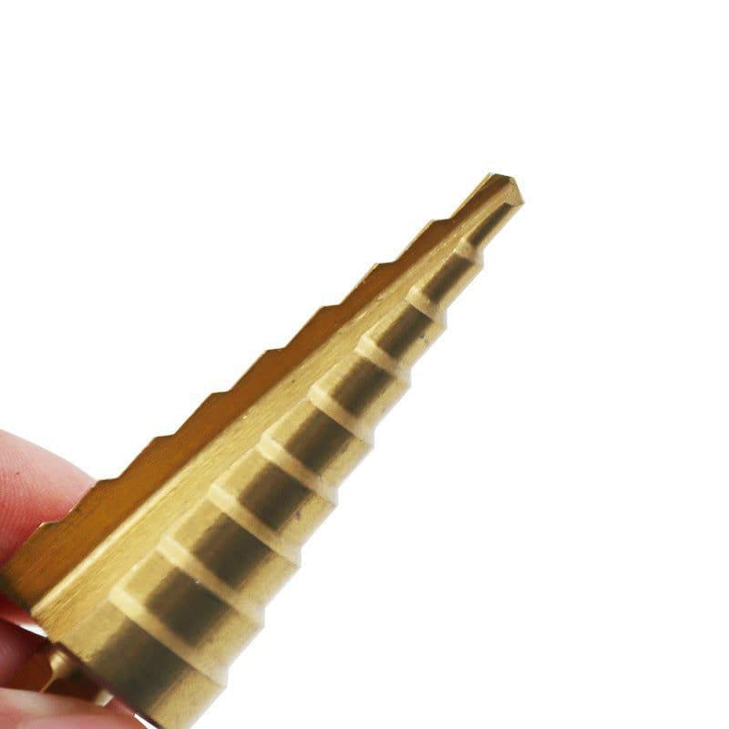 image-Pagoda Hex Shank Step Drill Bit Set Titanium Plated HSS 3Pcs
