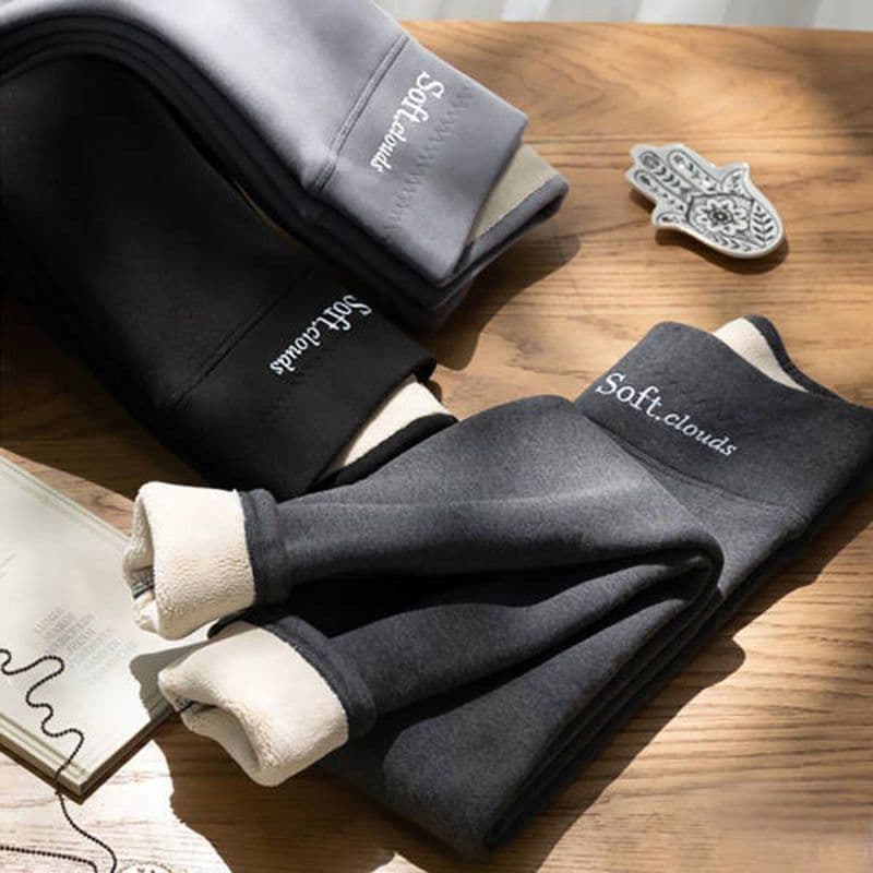 image-Zebina Lambskin Leggings Women - Grey 5XL Thick Warm