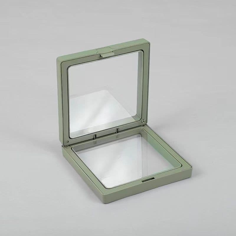 image-Jewelry Ring Storage Box - Orange Cardboard 11x11cm