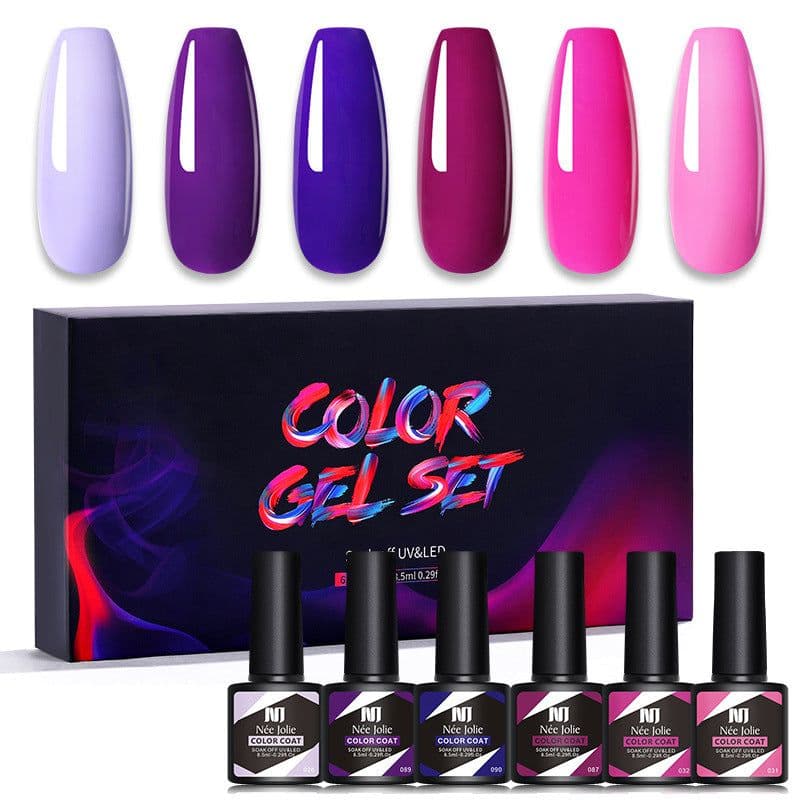 image-Nee Jolie UV Gel Nail Polish Set - 6 Colors 8.5ml