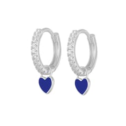 image-S925 Heart-Shaped Earrings - Platinum-White Oil Drop