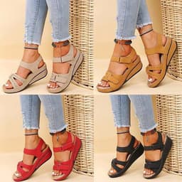 image-Spring 2023 Large Size Beach Sandals Women's Slope Heel Sandals