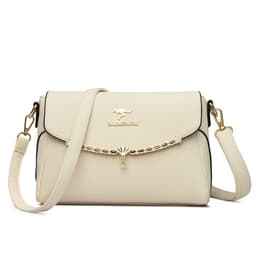 image-Women's Leather Shoulder Bag - Large Capacity
